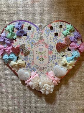 Simply Petals Heart Bow Set - Pastel Multicolor Hair Bows